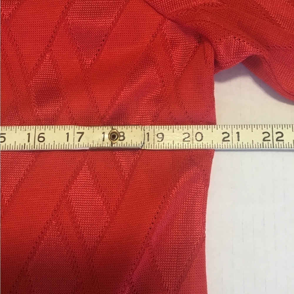 Misook RED/Black trim geometric design cardigan MED - Picture 7 of 9